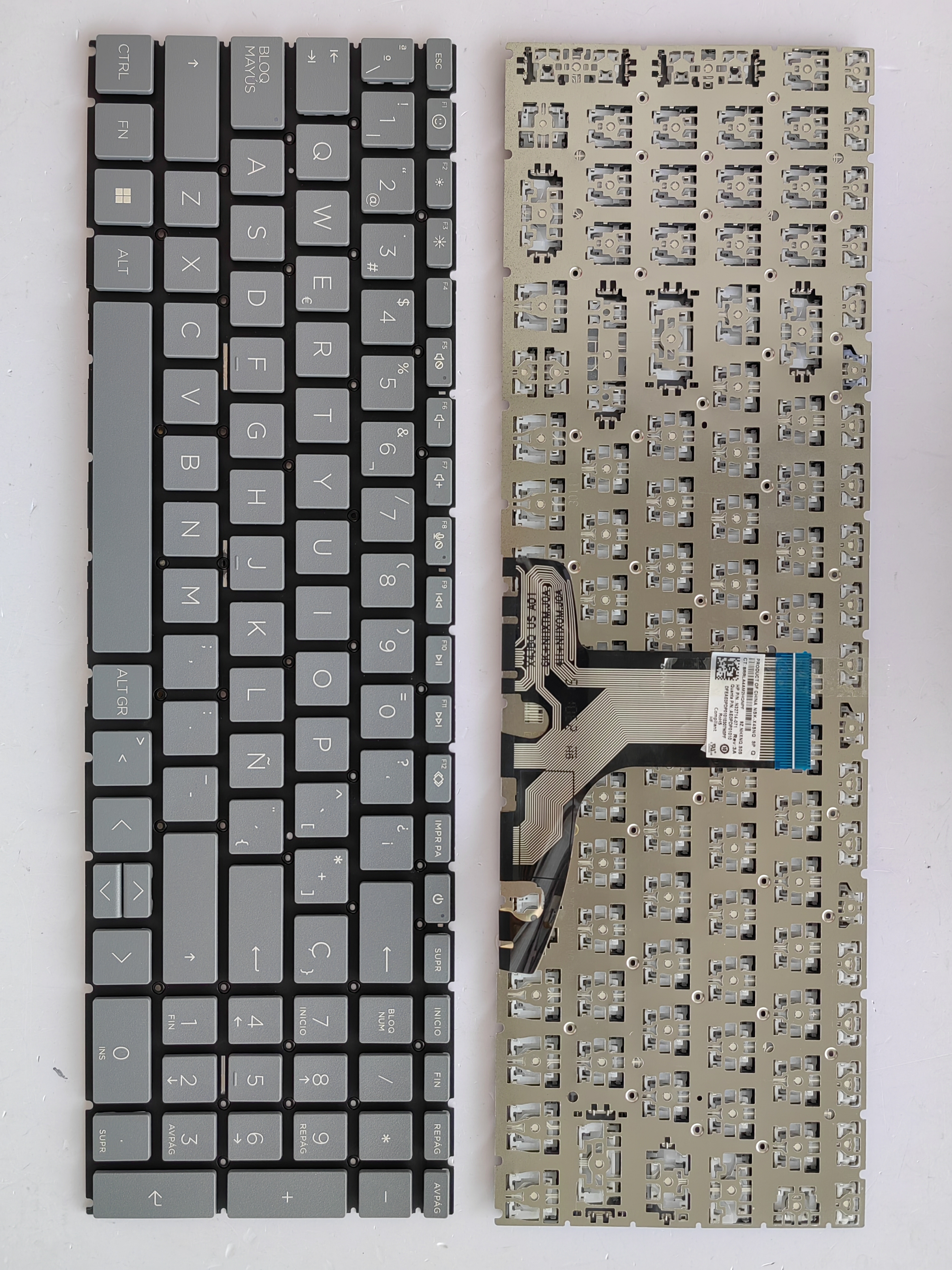 Picture of New Replacement Laptop Keyboard For HP 15-FC/15-FD small carriage return Grey (OEM) SP Layout